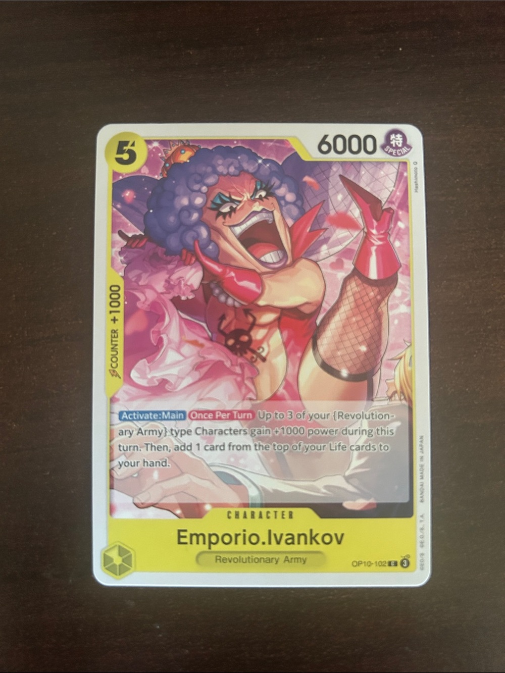Onepiece Emporio Ivankov Trading Card - Purple, Pink, Red, Yellow